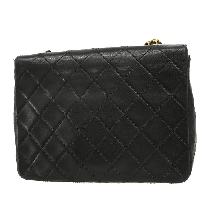 Chanel Black Lambskin Classic Square Flap Shoulder Bag 20 184647