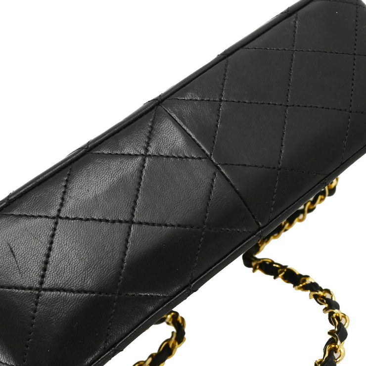 Chanel Black Lambskin Classic Square Flap Shoulder Bag 20 184647