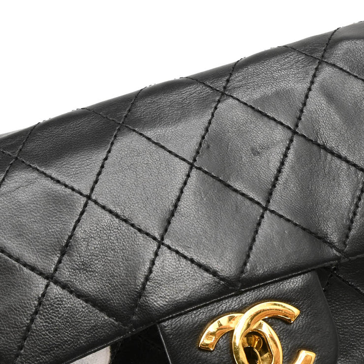 Chanel Black Lambskin Mini Classic Square Flap Shoulder Bag 17 184925