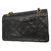 Chanel Black Lambskin Medium Double Flap Shoulder Bag 194249