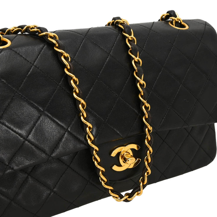 Chanel Black Lambskin Medium Double Flap Shoulder Bag 194249