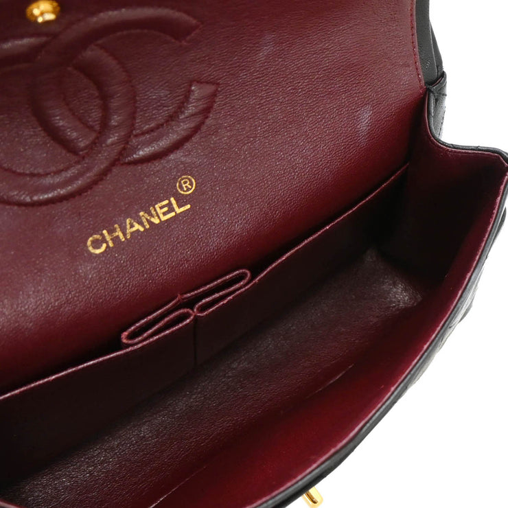Chanel Black Lambskin Medium Double Flap Shoulder Bag 194249