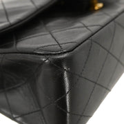 Chanel Black Lambskin Medium Double Flap Shoulder Bag 194249