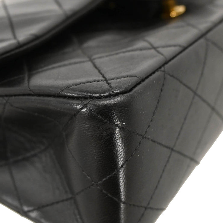 Chanel Black Lambskin Medium Double Flap Shoulder Bag 194249
