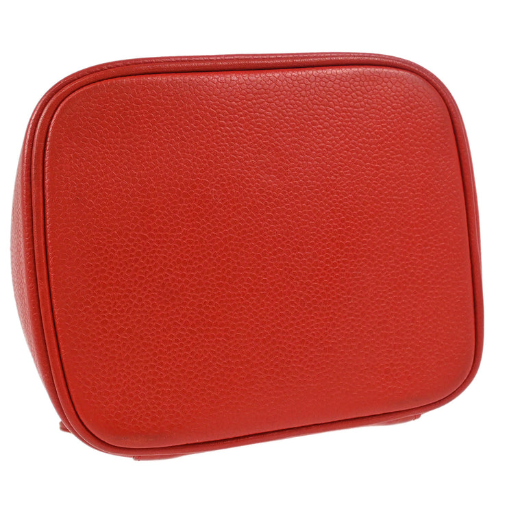 Chanel Red Calfskin Timeless Vanity Handbag 185137