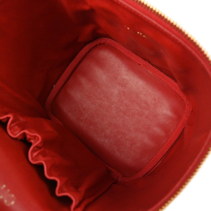Chanel Red Calfskin Timeless Vanity Handbag 185137