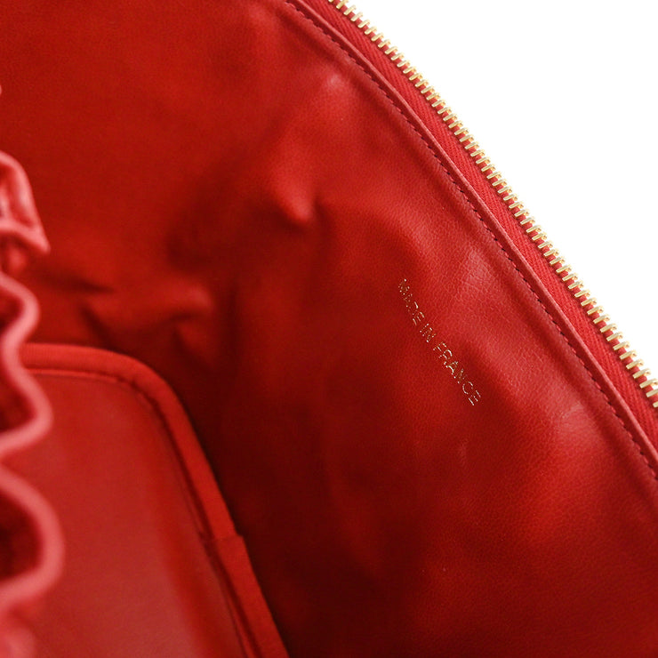 Chanel Red Calfskin Timeless Vanity Handbag 185137