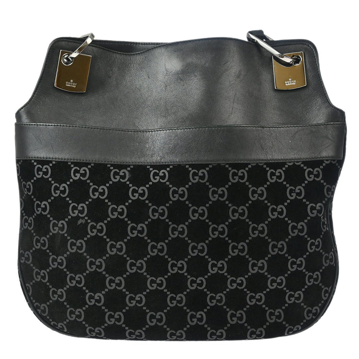 Gucci Black Velours Leather Shoulder Bag 001.3307/002214 186290