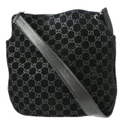 Gucci Black Velours Leather Shoulder Bag 001.3307/002214 186290