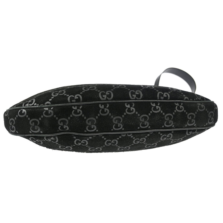 Gucci Black Velours Leather Shoulder Bag 001.3307/002214 186290
