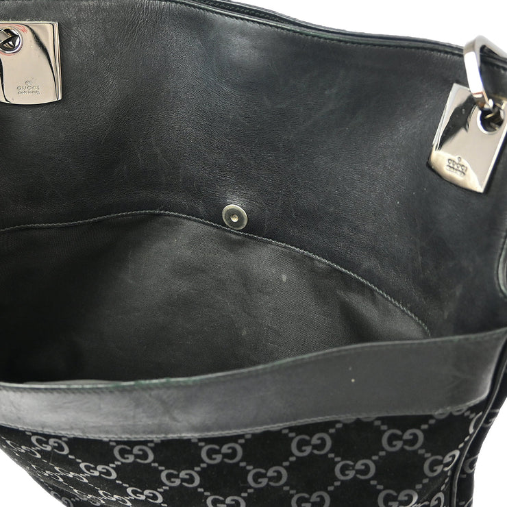 Gucci Black Velours Leather Shoulder Bag 001.3307/002214 186290