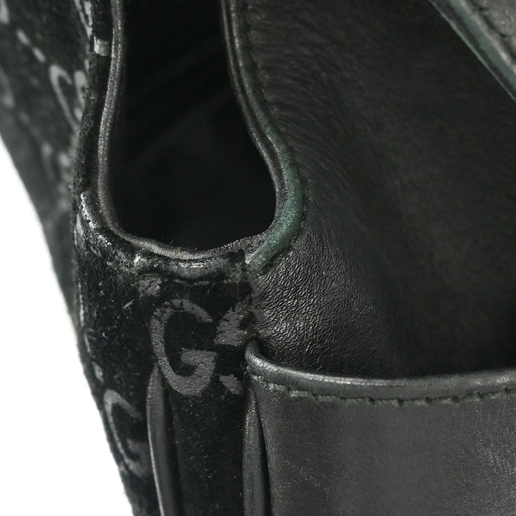 Gucci Black Velours Leather Shoulder Bag 001.3307/002214 186290