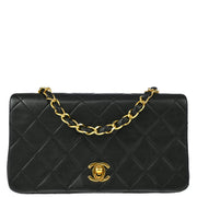 Chanel Black Lambskin Turnlock Mini Full Flap Shoulder Bag XX00472
