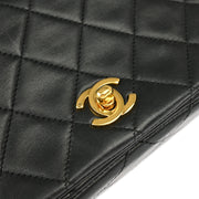 Chanel Black Lambskin Turnlock Mini Full Flap Shoulder Bag XX00472