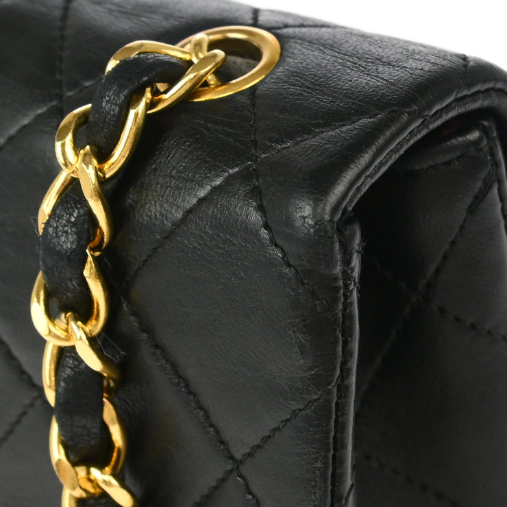 Chanel Black Lambskin Turnlock Mini Full Flap Shoulder Bag XX00472