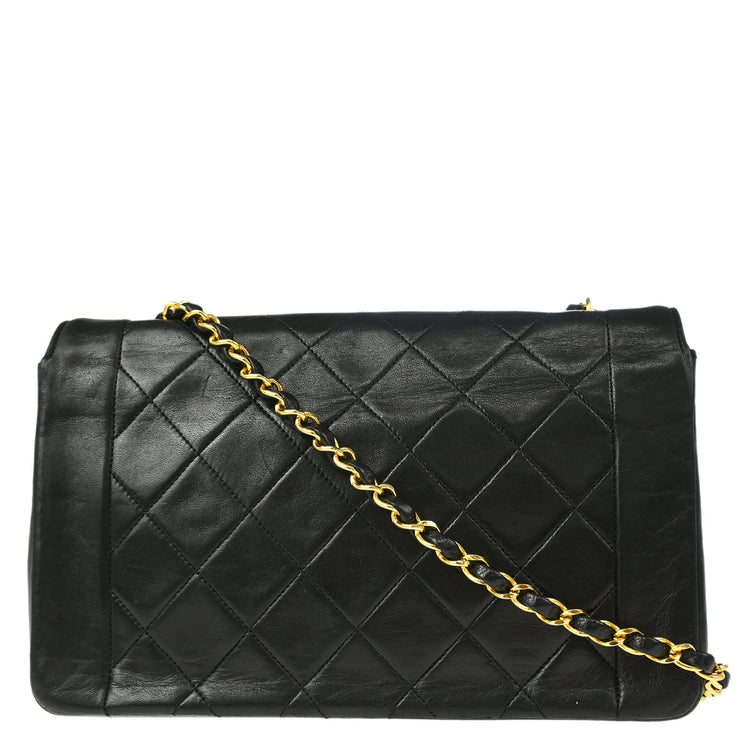 Chanel Black Lambskin Medium Diana Shoulder Bag XX01421