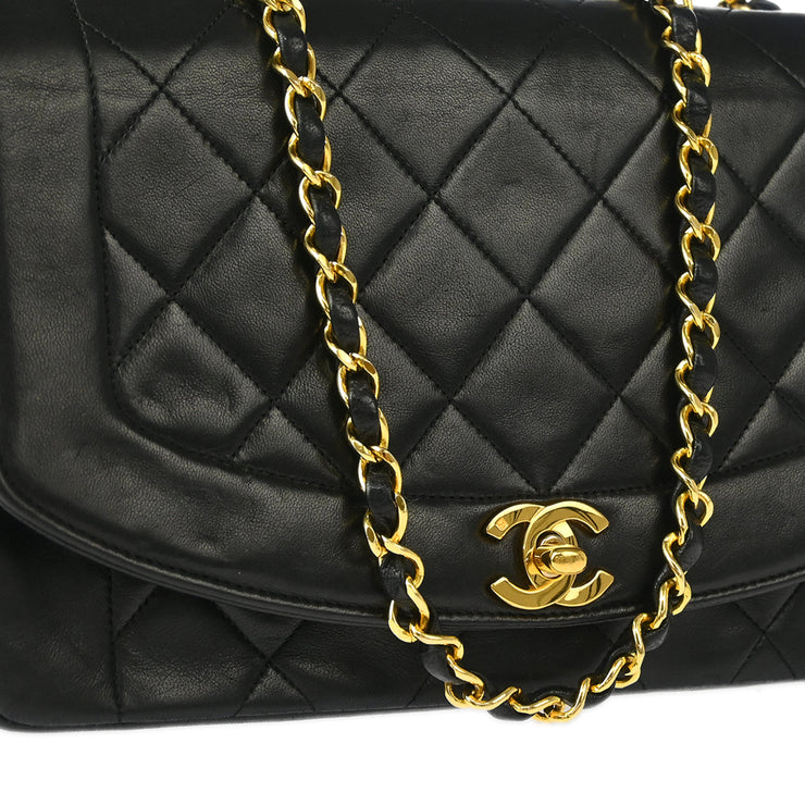 Chanel Black Lambskin Medium Diana Shoulder Bag XX01421