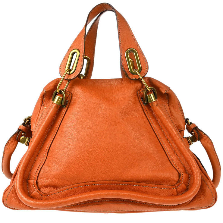 Chloe Orange Leather Parary 2way Handbag 01135765-D XX92121