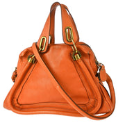 Chloe Orange Leather Parary 2way Handbag 01135765-D XX92121