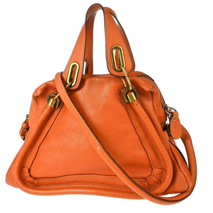 Chloe Orange Leather Parary 2way Handbag 01135765-D XX92121