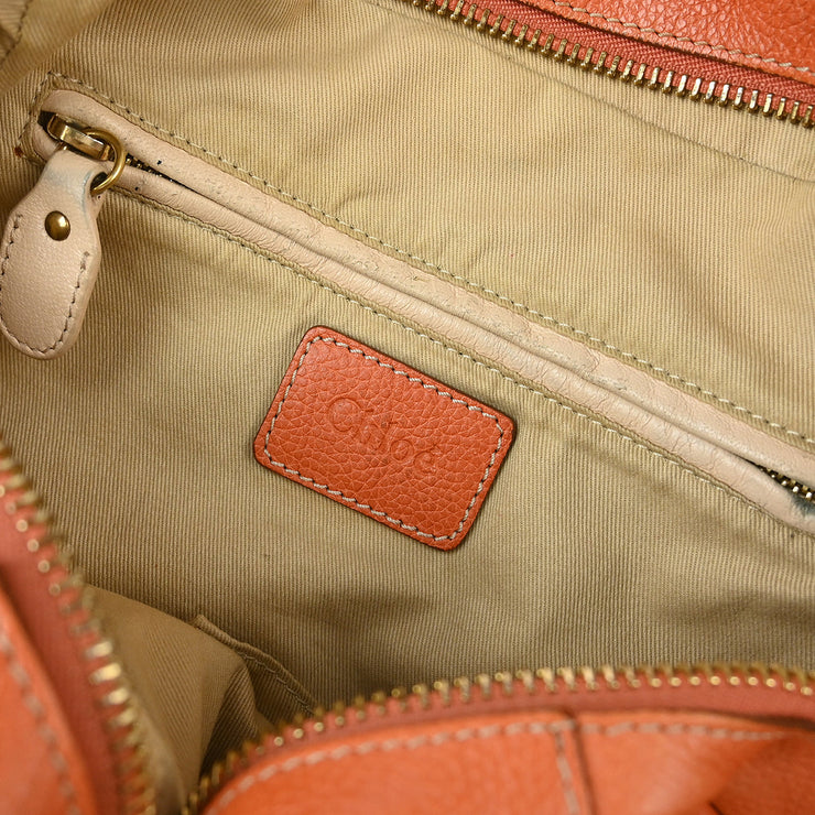 Chloe Orange Leather Parary 2way Handbag 01135765-D XX92121