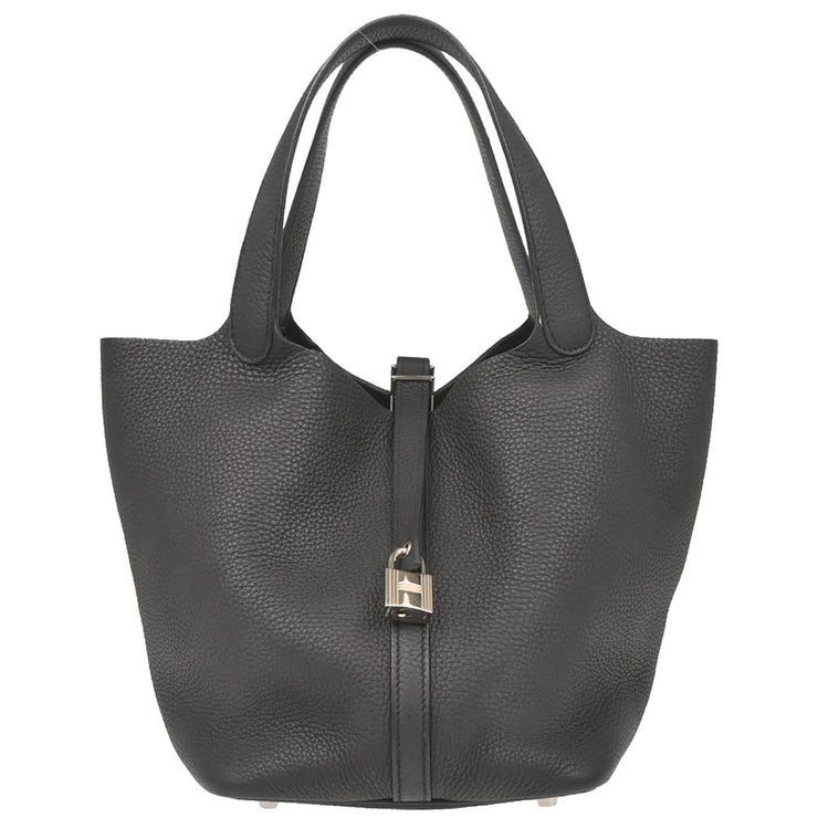 Hermes Black Taurillon Clemence Picotin Lock 22 MM Handbag Y AM 012 UH 176904