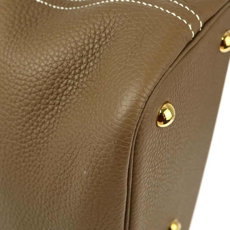 Hermes Etoupe Taurillon Clemence Bolide 31 2way Handbag ZIT943BD XX91879