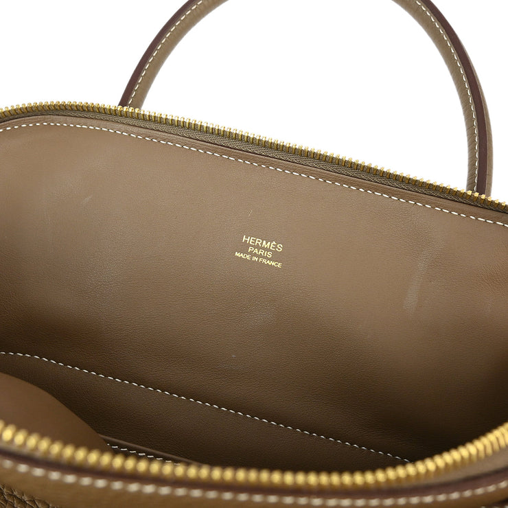 Hermes Etoupe Taurillon Clemence Bolide 31 2way Handbag ZIT943BD XX91879