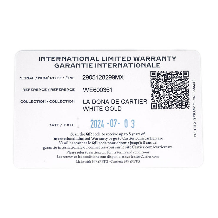Cartier * La Dona SM Ref.2905 Quartz Watch 18KWG 165528