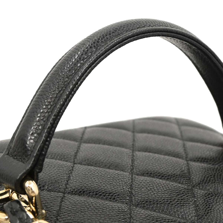 Chanel Black Calfskin Vanity 2way Handbag 166312