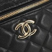 Chanel Black Calfskin Vanity 2way Handbag 166312