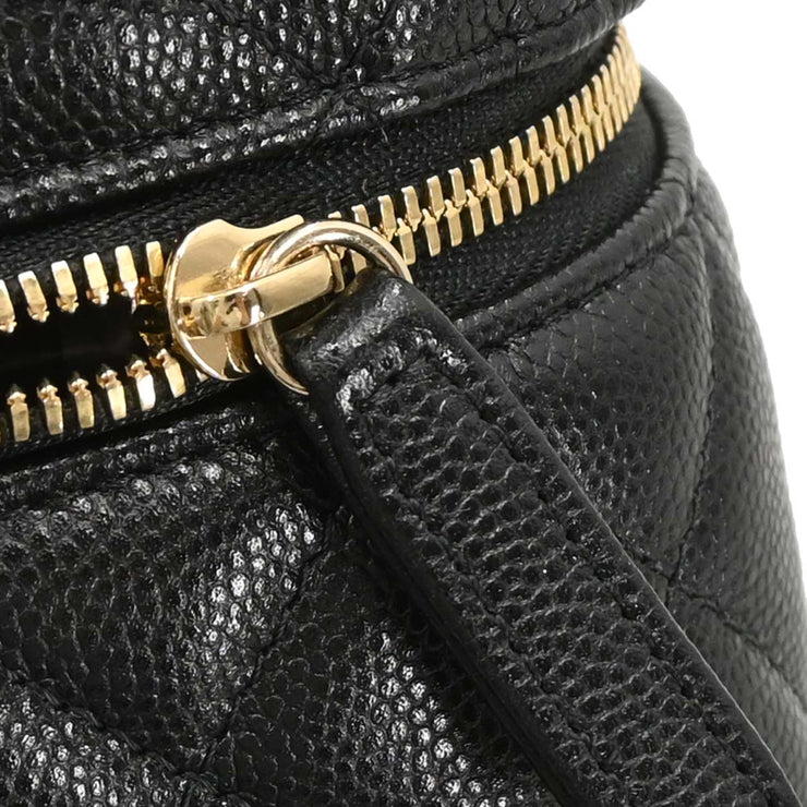 Chanel Black Calfskin Vanity 2way Handbag 166312