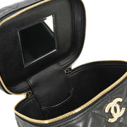 Chanel Black Calfskin Vanity 2way Handbag 166312