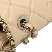 Chanel Beige Lambskin Jumbo Chain All Over Flap Shoulder Bag 166313