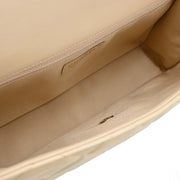 Chanel Beige Lambskin Jumbo Chain All Over Flap Shoulder Bag 166313