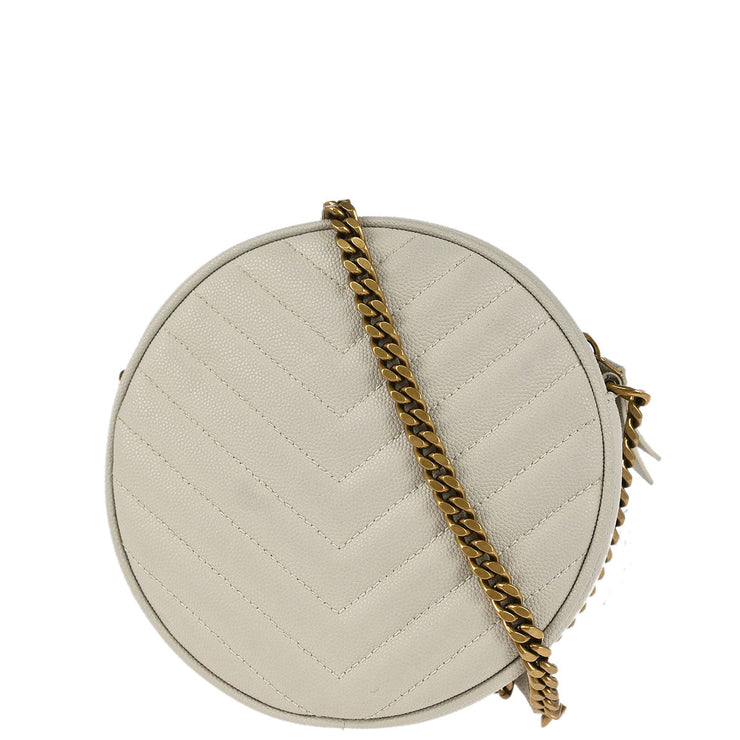 Saint Laurent White Leather Vinyl Shoulder Bag PTR6104360422 186531