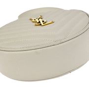Saint Laurent White Leather Vinyl Shoulder Bag PTR6104360422 186531