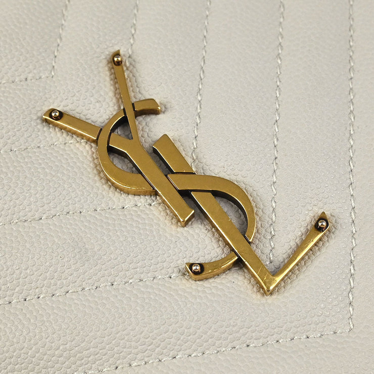 Saint Laurent White Leather Vinyl Shoulder Bag PTR6104360422 186531