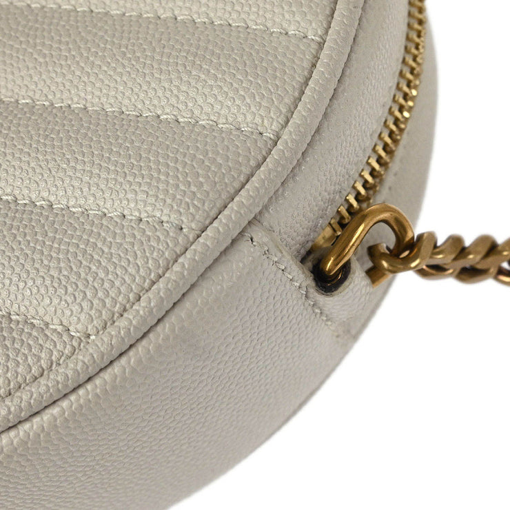 Saint Laurent White Leather Vinyl Shoulder Bag PTR6104360422 186531
