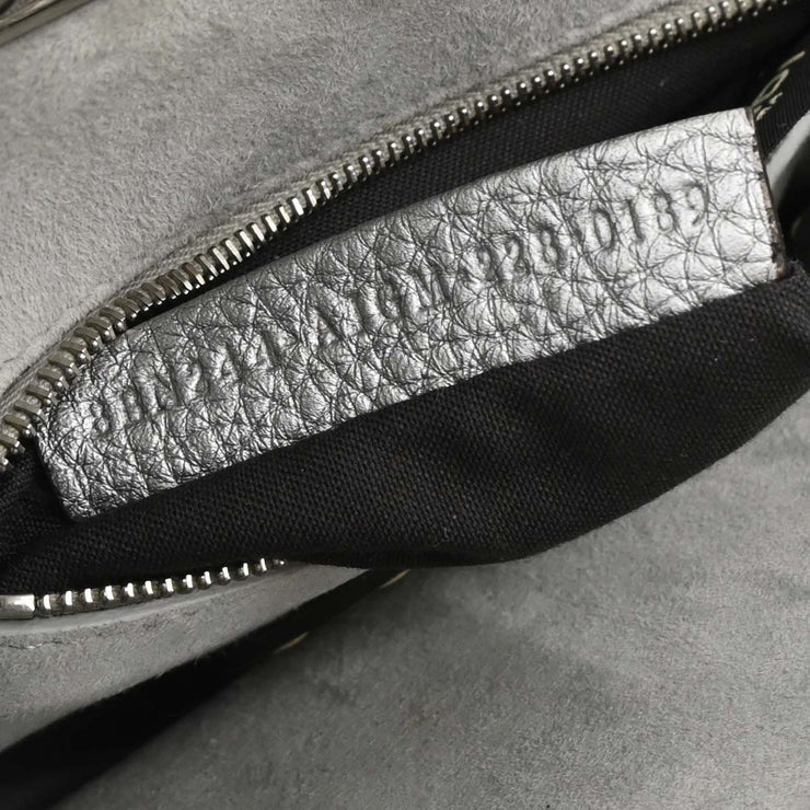 Fendi Metallic Silver Leather Peekaboo 2way Handbag 8BN244-AJGM-228-0189 XX07408