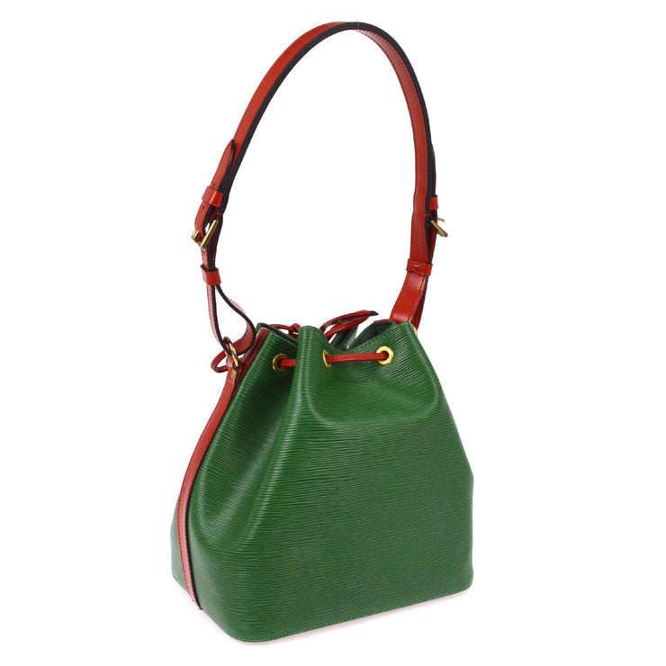 Louis Vuitton Green Red Epi Petite Noe Bucket Shoulder Bag M44147 AR0974 NQ00378