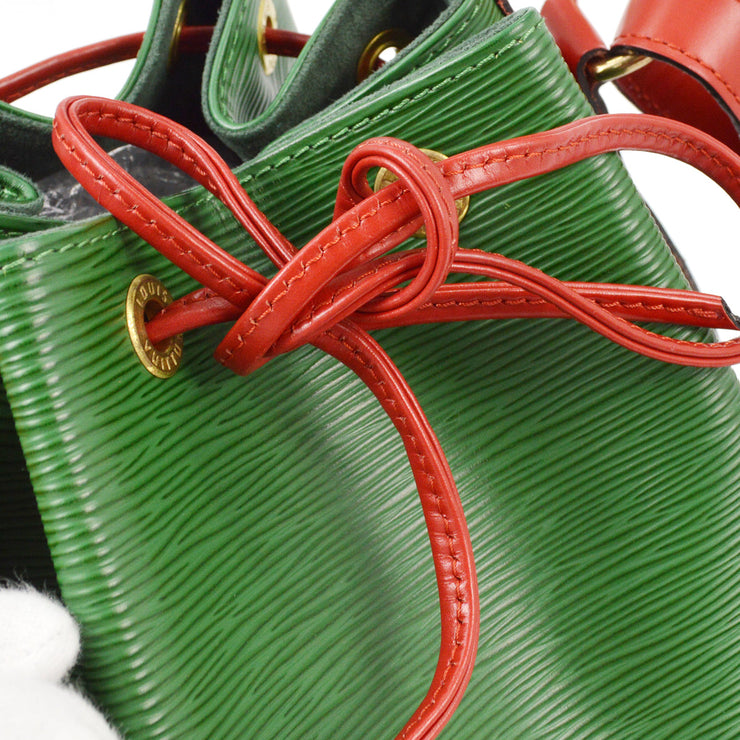 Louis Vuitton Green Red Epi Petite Noe Bucket Shoulder Bag M44147 AR0974 NQ00378