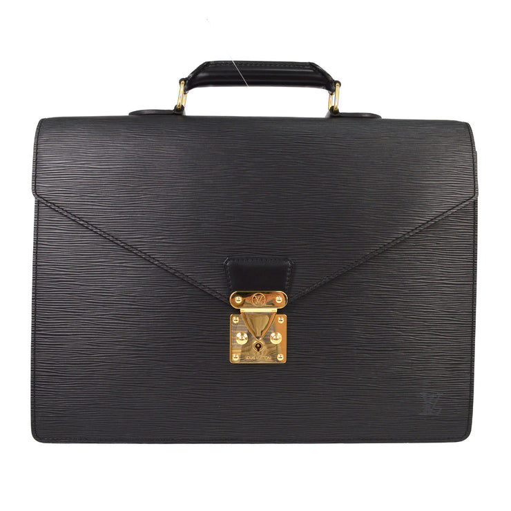 Louis Vuitton Black Epi Serviette Ambassador Briefcase M54412 SR0014 NQ00459