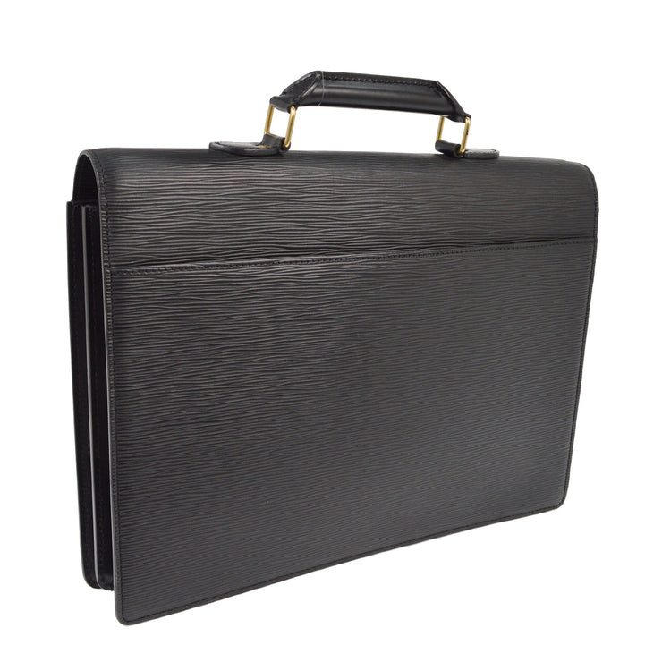 Louis Vuitton Black Epi Serviette Ambassador Briefcase M54412 SR0014 NQ00459