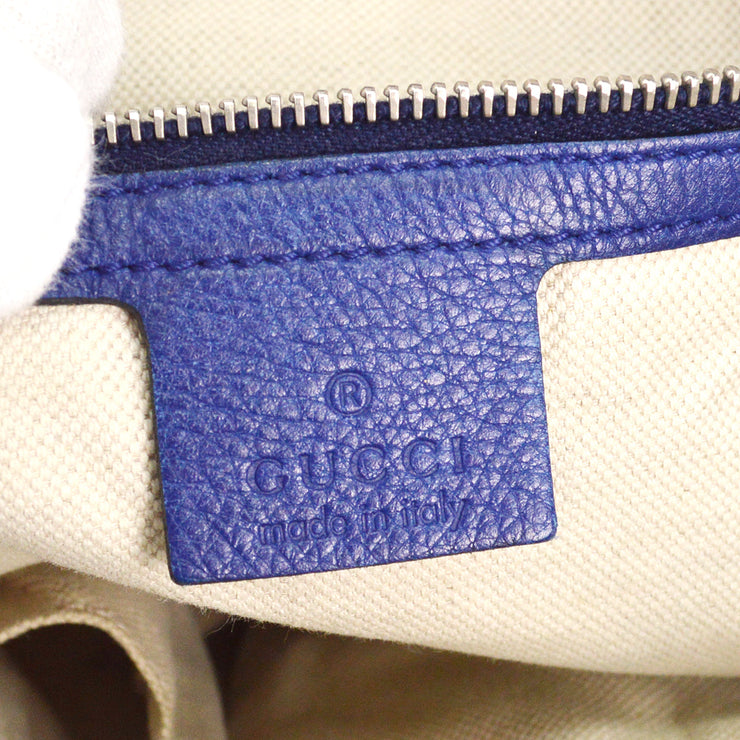 Gucci Blue Horsebit Detail Bamboo Shoulder Bag 240236 467891 B5850076 NQ00468