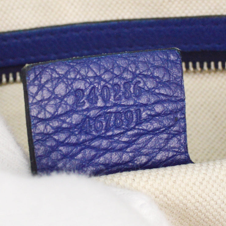 Gucci Blue Horsebit Detail Bamboo Shoulder Bag 240236 467891 B5850076 NQ00468