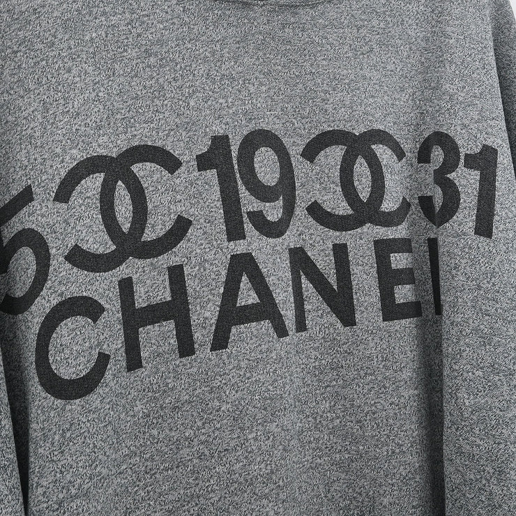 Chanel Long Sleeve Top Sweater Gray 28806