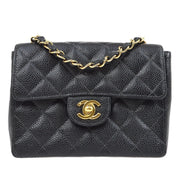 Chanel Black Calfskin Mini Classic Square Flap Bag 17 61688