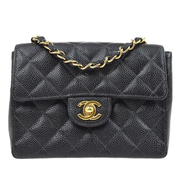 Chanel Black Calfskin Mini Classic Square Flap Bag 17 61688