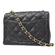Chanel Black Calfskin Mini Classic Square Flap Bag 17 61688